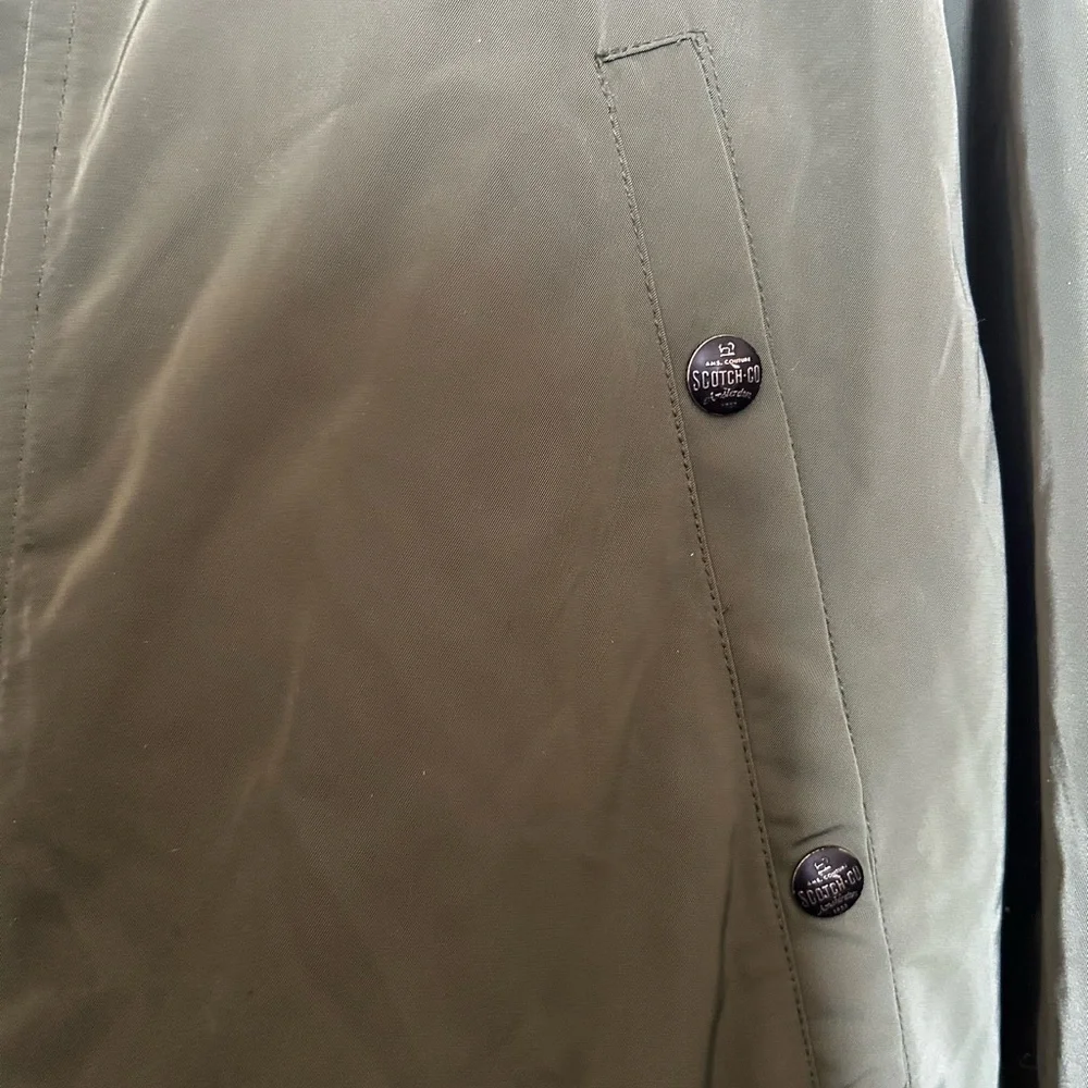 Scotch & Soda Olive Hooded Raincoat - Picture 3 of 8
